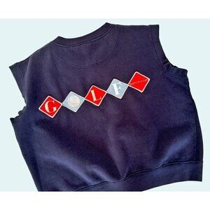 Vintage DUNLOP Golf Sleeveless V Neck Sweatshirt 90s Size Med